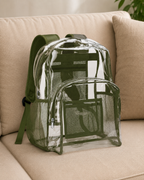 Clear Heavy-Duty Backpack for School & Travel – Large See-Through PVC Bookbag with Padded Straps
