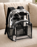 Clear Heavy-Duty Backpack for School & Travel – Large See-Through PVC Bookbag with Padded Straps