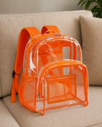 Clear Heavy-Duty Backpack for School & Travel – Large See-Through PVC Bookbag with Padded Straps
