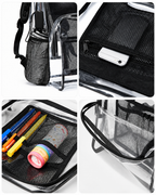 Clear Heavy-Duty Backpack for School & Travel – Large See-Through PVC Bookbag with Padded Straps